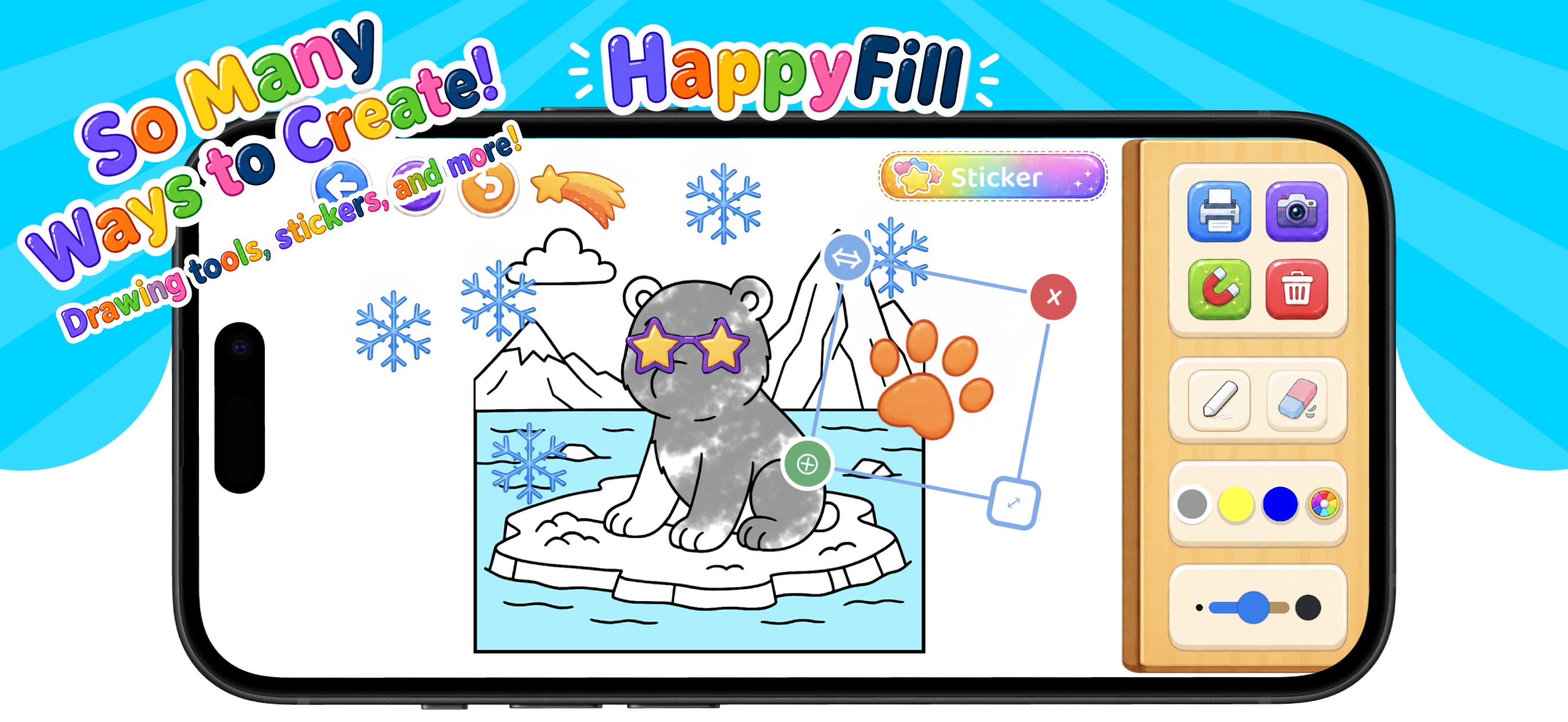HappyFill sticker screen